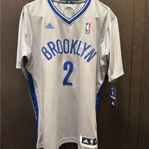 Adidas NBA Brooklyn Garnett Gray and Blue Jersey